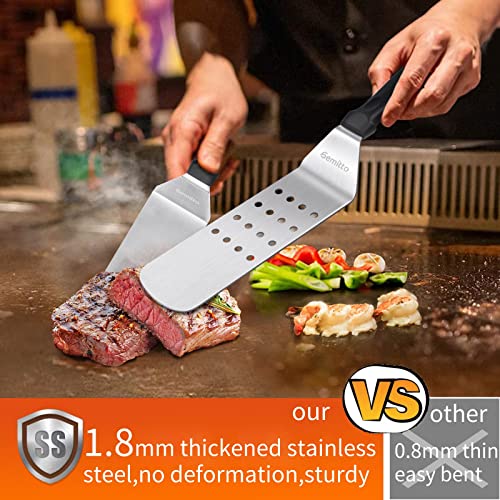 Gemitto Griddle Accessories Set, 1.8Mm Thicken Flat Top Grill Accessories, Bbq Grill Tool Set, Stainless Steel Griddle Spatula, Scraper For Outdoor Barbecue Camping #TOP1