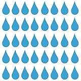 Minglewood Trading Raindrops (40) 2' x 1' Vinyl Decal Stickers - Water Droplets Drops Agua - - Sky Blue