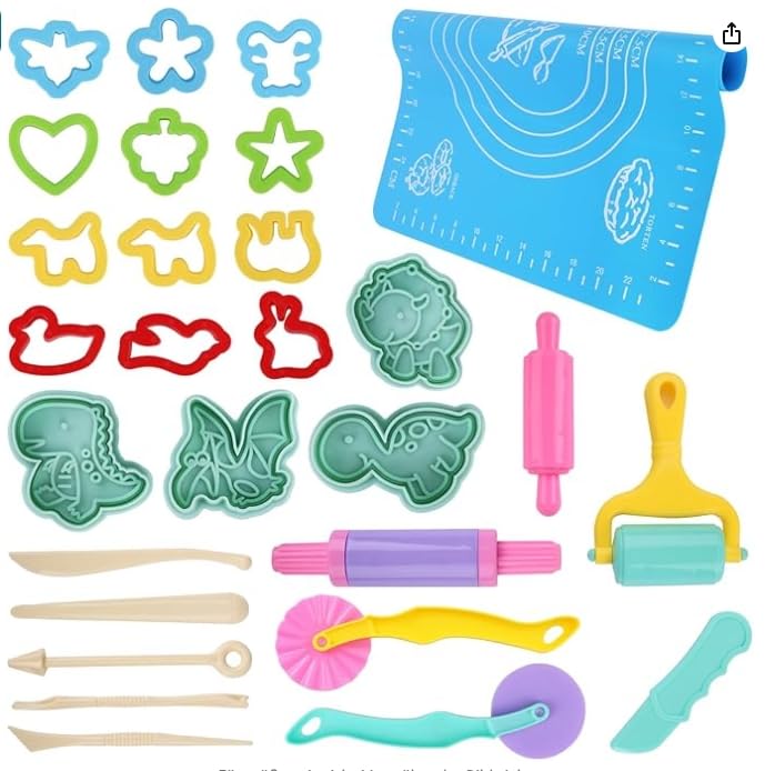 SUPRROW Juego de accesorios de plastilina de 15 piezas, juego de herramientas de amasado para niños, juego de accesorios para plastilina, incluye herramientas de plastilina