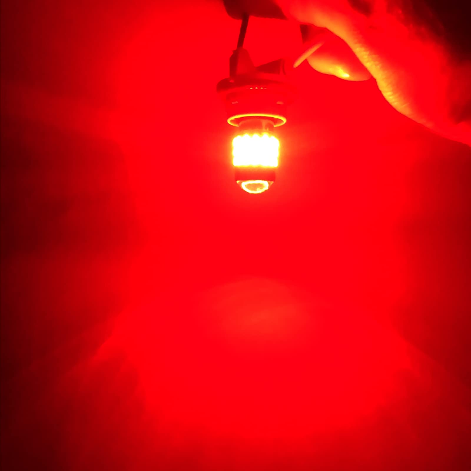 Wiseshine BA15S P21W 1156 1093 1141R 7506R 1003 1073 1159 1295 7507 7511 Red 54smd 3014 12V-24V Super Bright LED for Brake Tail Rear Stop Parking light Bulb Bulbs of Cars Trucks RV(pack of 4)