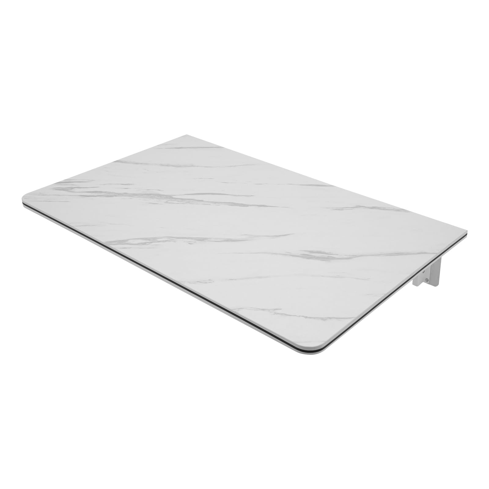 Tavolo pieghevole da parete 80x50cm bianco, struttura MDF e metallo con collegamento pop-up, salvaspazio per ufficio, casa e studio