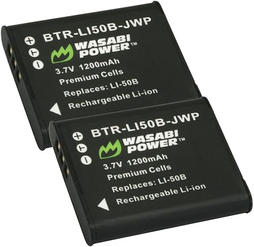 Wasabi Power Batería (paquete de 2) para Ricoh Pentax D-LI92 y Ricoh Pentax Optio I-10, RZ10, RZ18, WG-1, WG-1 GPS, WG-2, WG-2 GPS, WG-3, WG-3 GPS,