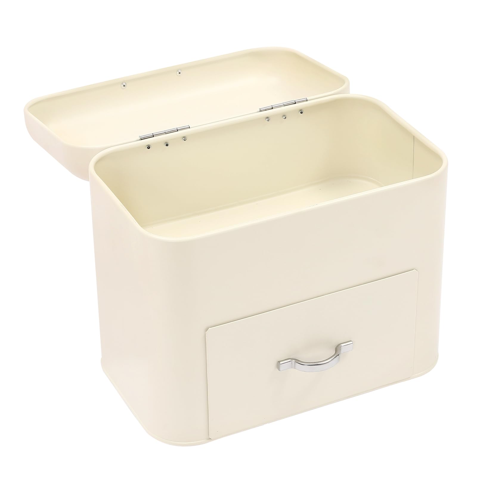 Bread Fresh Keeper Organizer 30*18*26cm/30*20.5*26.5cm 2-Layer Breads Boxes Large Capacity Bread Storage Box Breads Fresh Keeper Bin Organizer for Storing Pastries (Milky White, 30*20.5*26.5cm)