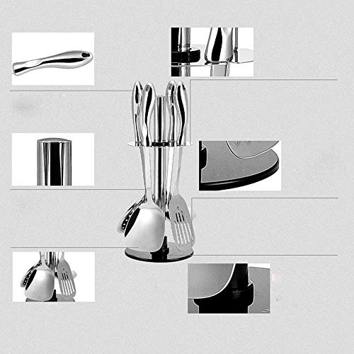 Zsedp Spatula Set Stainless Steel Cutlery Chinese Style Soup Spoon Spatula Cooking Shovel Spatula Rack #TOP5