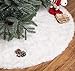 Biały pluszowy dywanik pod choinkę, 78 cm, stojak na choinkę, okrągły kształt, płatek śniegu, biały pokrowiec na choinkę bożonarodzeniową