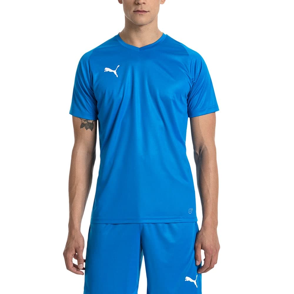 PUMA Men's Liga Jersey Core T-Shirt, Electric Blue Lemonade/White, M