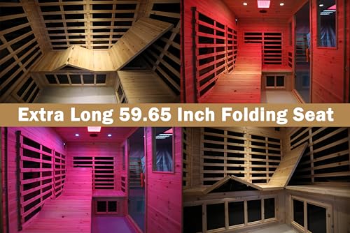 Image of LTCCDSS Full Spectrum Outdoor Sauna 4 Person, Far Infrared Sauna, Low EMF Sauna Room for Home, Low EMF Heaters | Chromotherapys | Bluetooth Speakers | Canadian Hemlock | 73.09 * 48.66 * 83.5 in