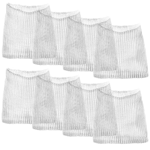 Ziyonix 8 Stück Wurzelschutz-Netzbeutel Edelstahl Gartenpflanzen-Netzbeutel Wühlmauskorb für Pflanzen Drahtkörbe für Pflanzen Beeren Gemüse Wurzelschutz (25 x 23 cm)