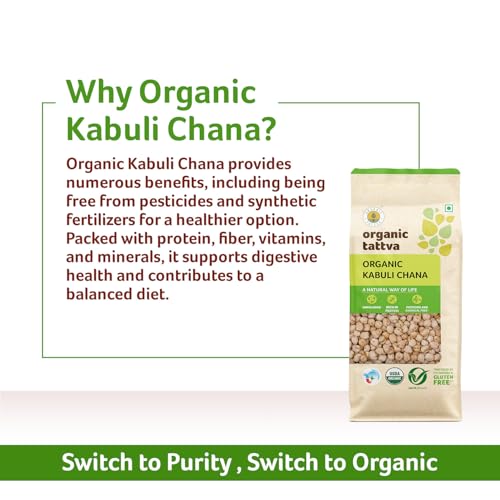 Image of Organic Tattva Kabuli Chana 1kg | Natural Unpolished White Chana | Protein-Rich Chickpeas | Clean & Pure Grocery Staple | No Additives