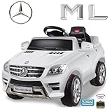 Original Mercedes-Benz ML 4MATIC Lizenz-Kinderfahrzeug, hergestellt mit sehr viel Liebe zum Detail, Hier die Version mit 2x Motoren und grossem 7Ah Akku für mehr Reichweite. Fernbedienbar, Ihr Kind kann selbstverständlich auch selbst fahren