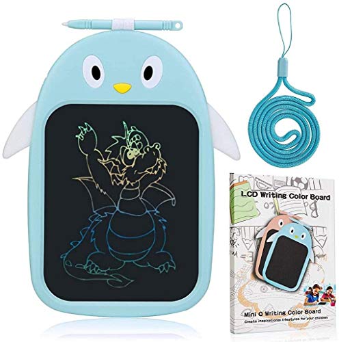 HOWADE Tableta de Escritura LCD de Dibujos Animados Escritor borrable Reutilizable, Tablero de Aprendizaje de pingüino Lindo Colorido Digital de 8.5 Pulgadas con Bloqueo automático para niños