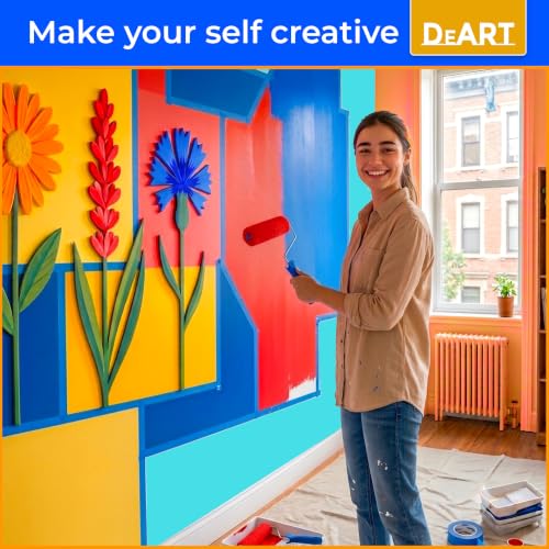 Image of DEART Colored Masking Tape Painters Tape 12, 8 or 6 Pack - 1 or 0.6 Inches for DIY Crafts Arts Supplies, Whiteboard Tape Dry Erase Board Tape for Kids No Residue (4, 0.98 Inch Blue)