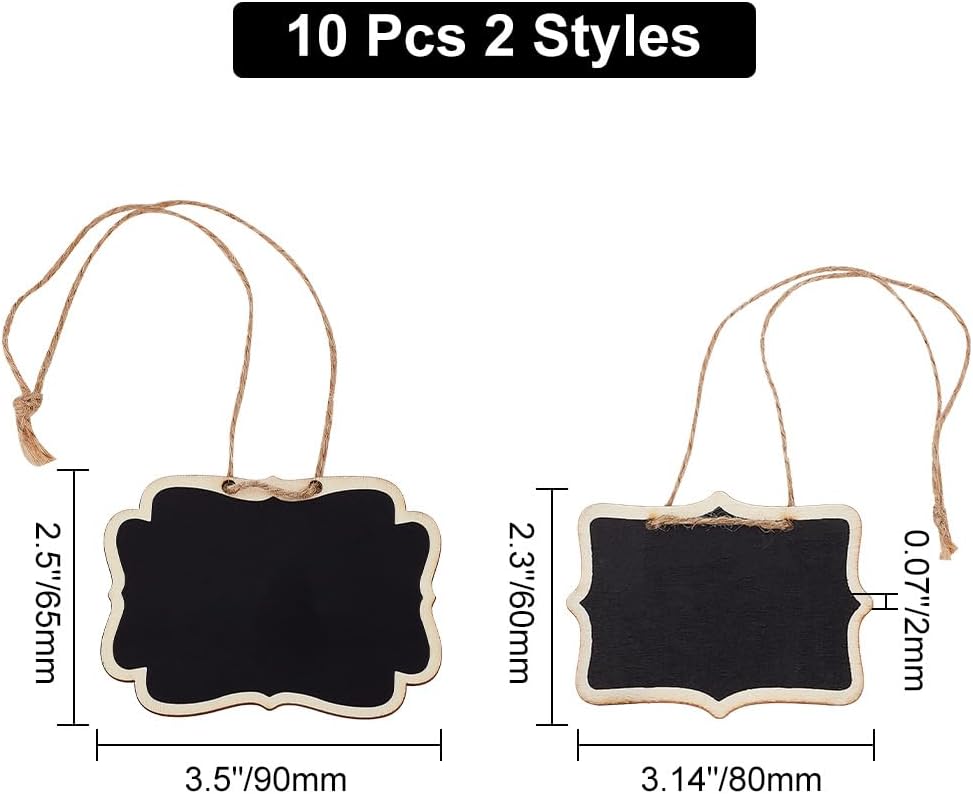10pcs Blackboard Slate Decanter Tag 2 Styles Mini Wooden Signs