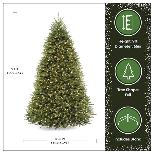 National Tree Company 9 ft Pre-Lit Dunhill Fir Artificial Christmas Tree, 900 LED Lights, 4,029 Tips, PowerConnect, Foot Pedal, 10 Light Functions, Includes Stand, Green by National Tree Company - Image 4