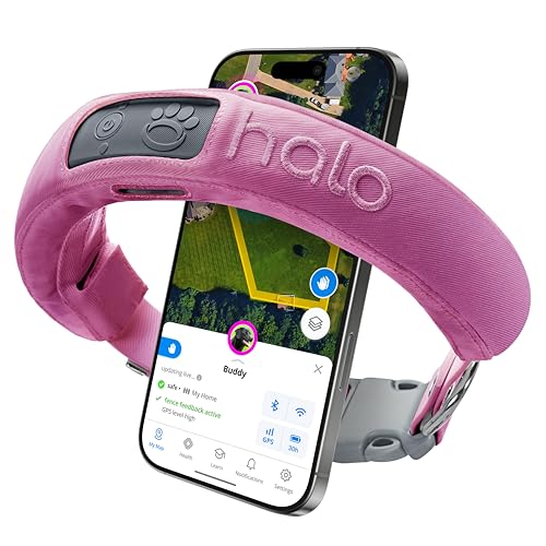 Halo Collar 3, Multifunctional GPS Wireless Dog Fence & Dog Training Collar with GPS Tracker, Subscription Required, Waterproof, Orchid (Medium/Large)