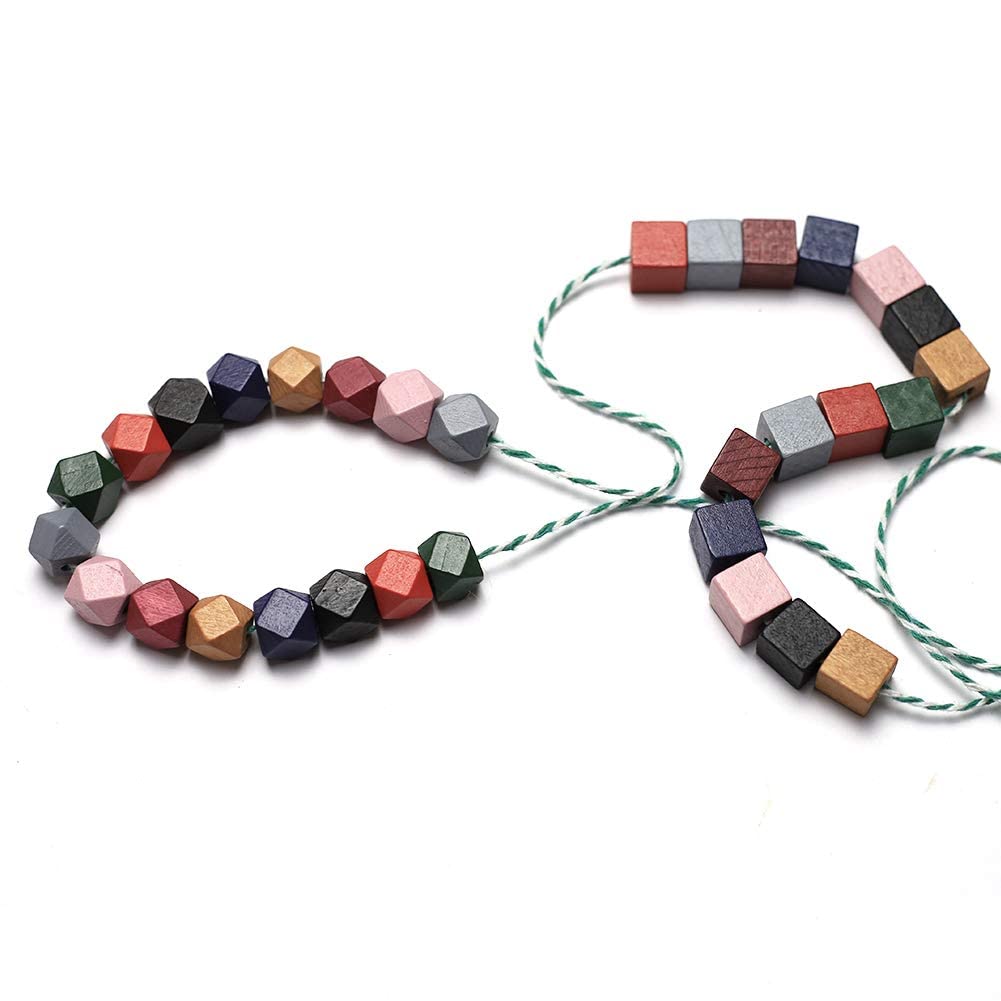 1000 Perline Di Legno Colorate 8mm - Forate Per Bracciali Fai Da Te, Fatte A Mano