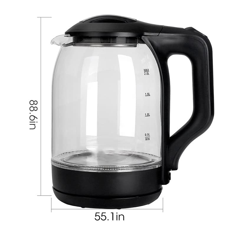 Tetera eléctrica de vidrio 2 litros con apagado automático miniatura 2
