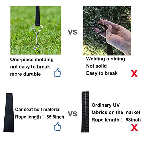 Eurmax Usa Trampoline Stakes Heavy Duty Trampoline Parts Corkscrew Shape Steel Stakes Anchor Kit With T Hook For Trampolines -Set Of 4 Bonus 4 Strong Belt,Silver #TOP1