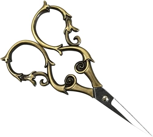 Operitacx La vendimia del acero inoxidable Scissor las tijeras de coser del bordado curvó la tijera para el hilo de corte