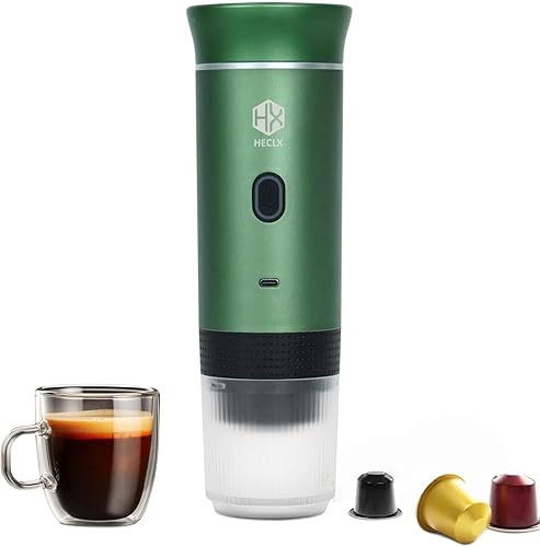 Cafetera de regalo para campamento, máquina de café eléctrico portátil a pilas, cafetera recargable, autocalentadora, cápsula de café molido para