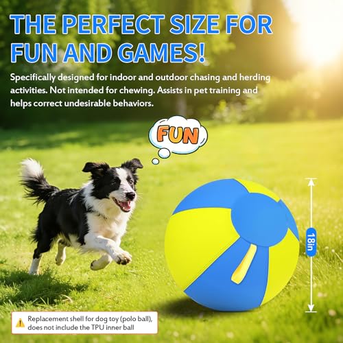 Image of 18 Inch Cover for Small /Medium Herding Ball, Heavy Duty 1000D Oxford Anti-Tear Replacement Cover, Durable Protective Shield for Interactive Play & Exercise (Cover Only)