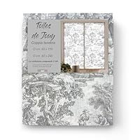 Tendina A Vetro Foglia Style Beige - Coppia 2 Teli 60x240cm, Tessuto Bouclè Semitrasparente - Foto 3