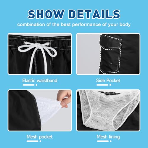 Mens Swim Trunks Swim Shorts Swimming Trunks Swimsuit Quick Dry with Mesh Lining Swimwear4