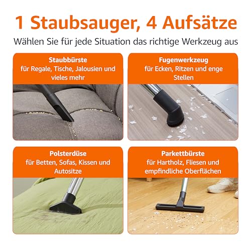 Amazon Basics Bodenstaubsauger ohne Beutel 1.3L Kompakt Leichtgewicht mit 3-Fach-Aktionsdüse, HEPA-Filter, 850W, für Teppich und Hartböden, Grau – Bild 4