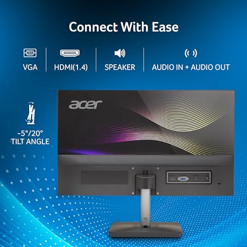 Acer RS242Y 23.8 Inch Full HD IPS Ultra-Thin (6.9mm) Backlit LED Monitor I Color Patterned Back Mood Light I Dual Glass Design, Sleek Metal Frame I... - Image 5