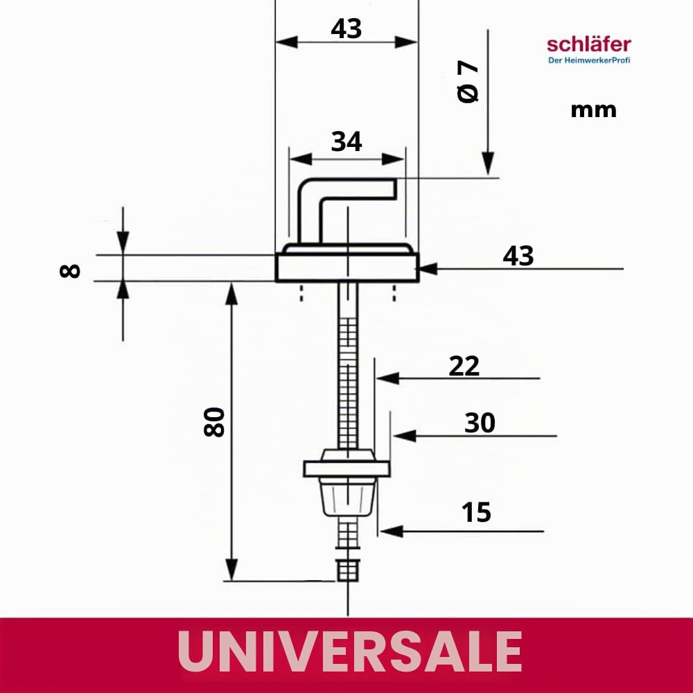 Schläfer 453810 | Cerniere Copriwater Universali, Coppia Cerniere di Ricambio Regolabili a S in Acciaio Inox Cromato, Ganci di Fissaggio per Tavoletta Wc