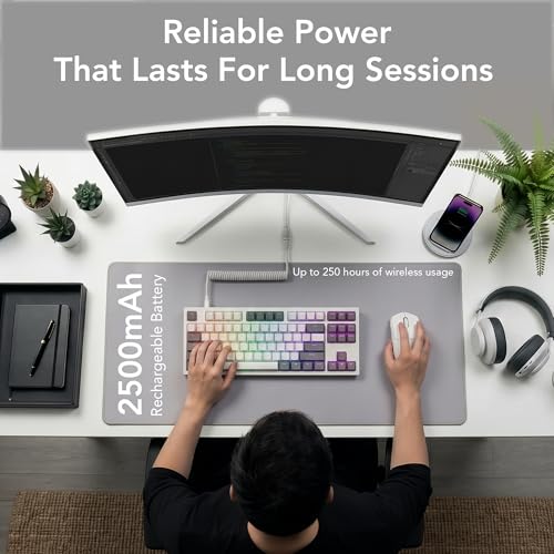 Teclado mecánico TECWARE Phantom+ Elite de 87 teclas con 3 modos inalámbricos Bluetooth y USB C 7