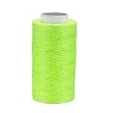 Crafts 150D 1mm Leather Sewing Stitching Flat Waxed Thread String Cord (150D 1mm 50M, Lime Green)