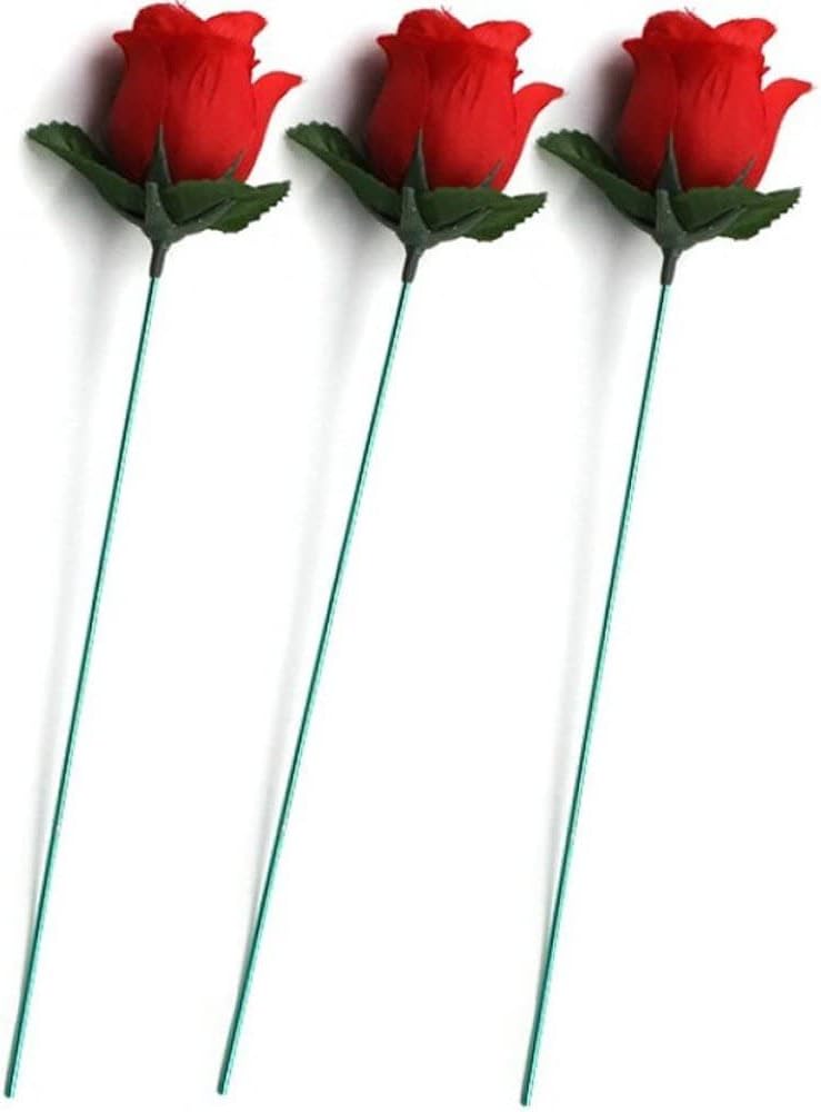 Torch to Roses Fire Magic Trick Flames Flowers Pro Magician Props Stage Performance 3 Pcs