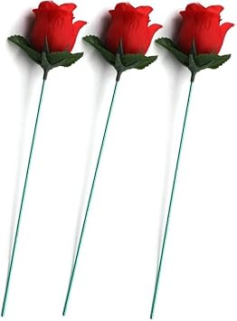 3 Pcs Torch Rose Fire Magic Trick Flame Flower Professional Magician Prop Stage Performance