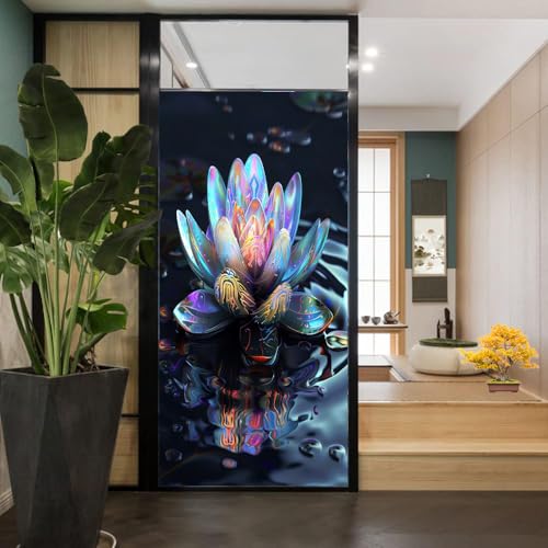 Vinilo para ventana Privacy Film Water Lotus 35.4x63 pulgadas miniatura 5