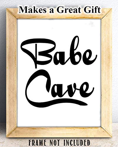 Babe Cave Poster - Great Girl Room Decor, Dorm Room Essentials, Preppy Room Minimalist Decoration, Teen Room She Shed Sign Gift, 11x14 Unframed Typography Art Print Poster, Black and White - Image 4
