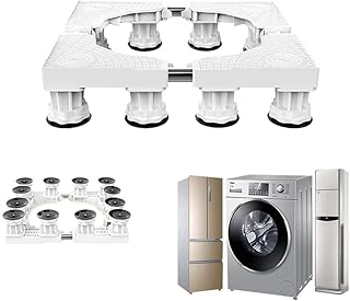 Movable Base-XXIOJUN Washing Machine Base，Fridge Stand Telescopic Design Suction Cup Even Weight Plastic Stainless Steel, 2 Colors (Color : White)