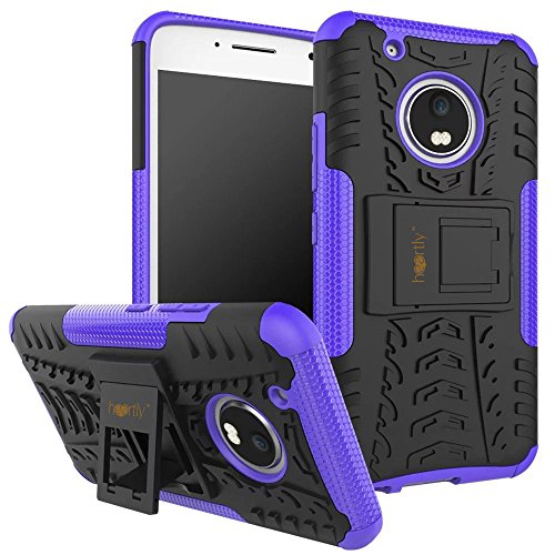 Image of Heartly Back Case Cover Compatible with Motorola Moto G5 (5.0 inch inch) - Kickstand Rugged Shockproof Tough Hybrid Armor Dual Layer Bumper - Frame Purple