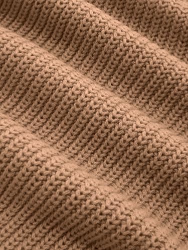 CIDER Cropped Sweaters for Women Turtleneck Sweater Long Sleeve Ribbed Knit Lantern Sleeve Pullover Fall Outfits4