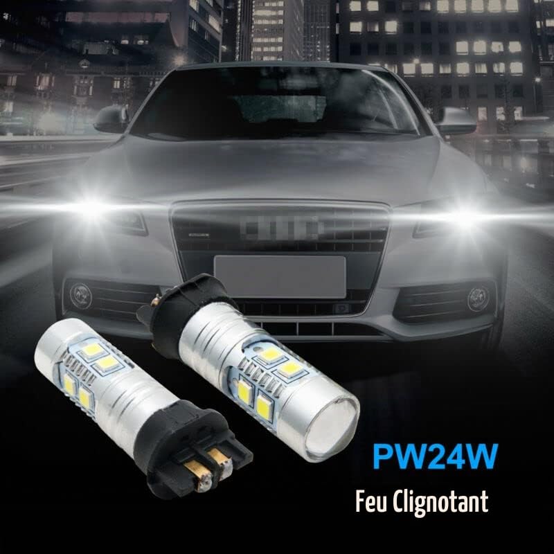 Lot de 2 ampoules LED clignotantes pour B-M-VV F34 F31 F30 Canbus, feux diurnes super lumineux DRL à économie d'énergie