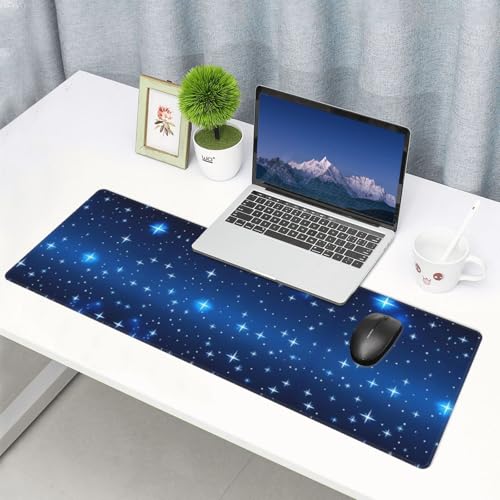 Alfombrilla de escritorio para teclado y mouse grande con diseño de estrellas 7