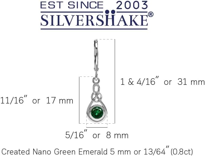 Silvershake Genuine Gemstone Irish Celtic Knot Drop Dangle Earrings - Image 3