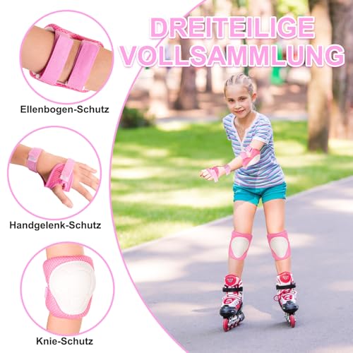 Rodilleras para niños de 3 a 14 años concoderas y muñequeras para patines y bicicleta 2