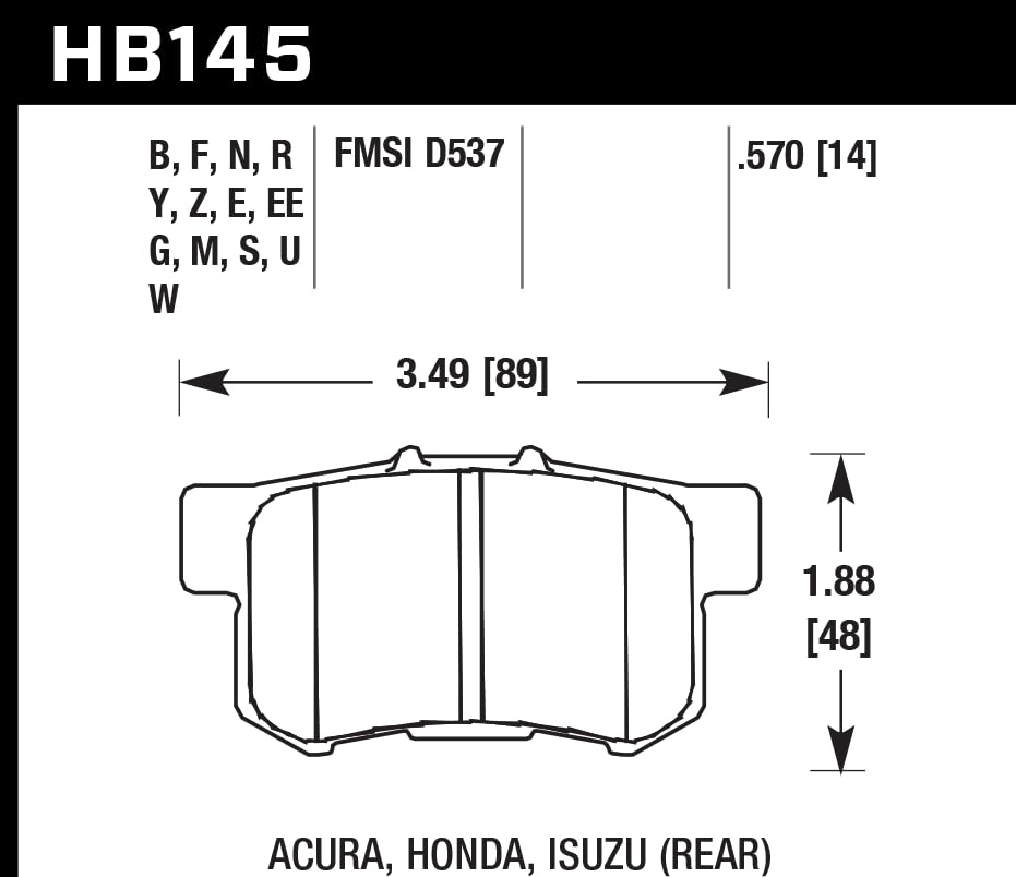Image of Hawk Performance HB145N.570 HP Plus Crossover Street /Motorsport Brake Pads