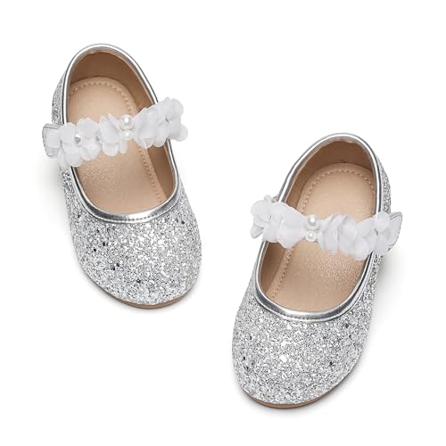 Image of GINFIVE Toddler Girls Dress Shoes Little Girls Mary Janes Ballerina Flats Shoes Toddler