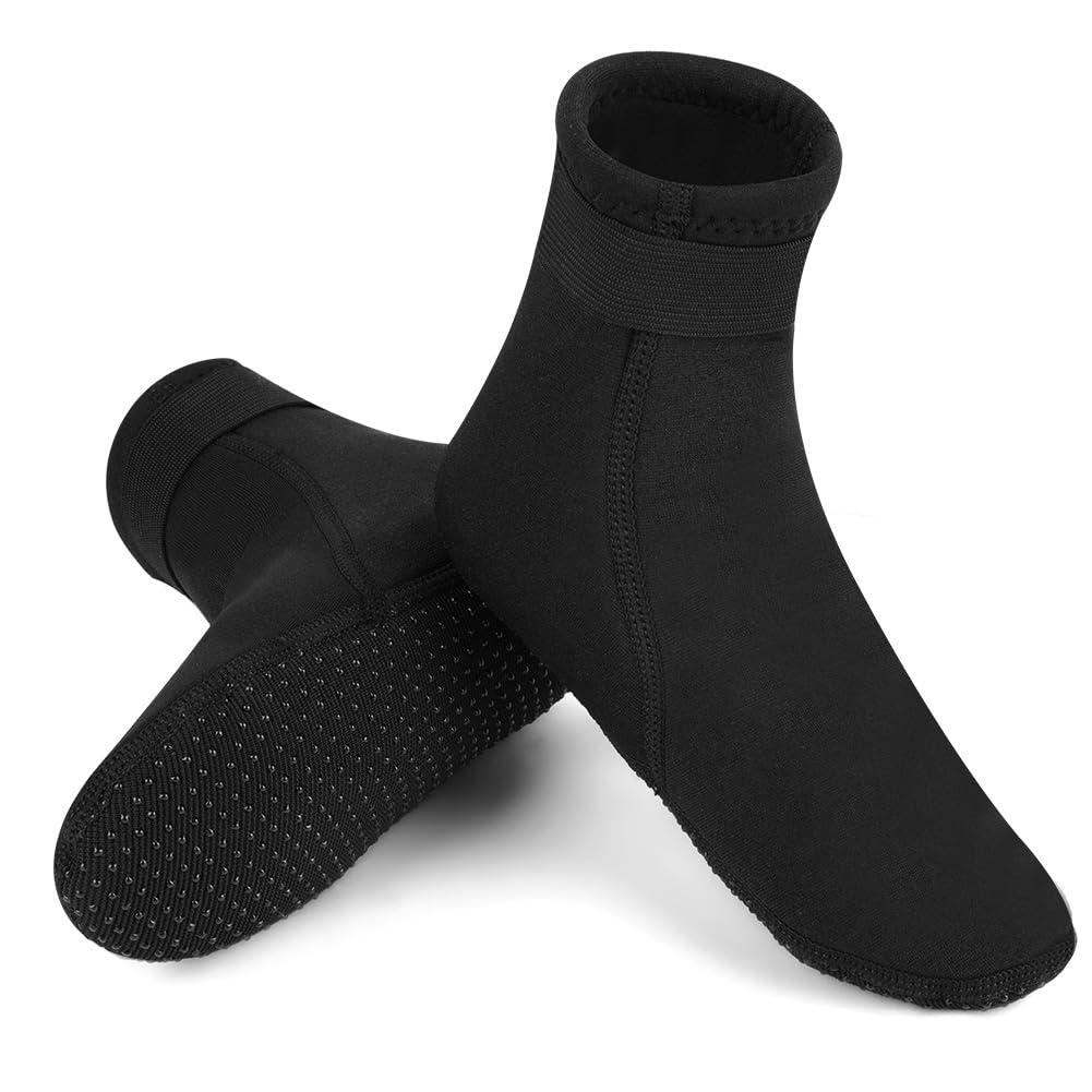 HAGOT Calzari Neoprene Bambini，Calzini da Muta in Neoprene da 3 mm, Calzini Termici per Bambini, Antiscivolo e Antigraffio da Sub per Piscina, Spiaggia, Immersioni e Snorkeling
