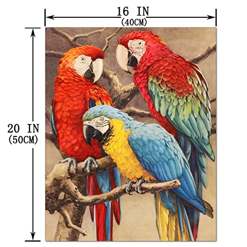 Henarts Yellow Wings Green Wings And Turquoise Macaws Canvas Print Parrot Wall Art Birds Poster Painting Giclee Modern Artwork Home Decor Stretched And Framed For Bedroom Living Room Office Apartment Decoration Easy To Hang #TOP1