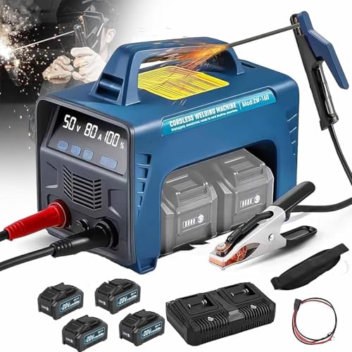 GZGHRZQS Soldador Inalámbrico Portátil, Máquina de Soldar Alimentada por Batería con Pantalla LED, IGBT Digital, Arranque en Caliente, Incluye Baterías, Ideal para Reparaciones Domésticas y Bricolaje
