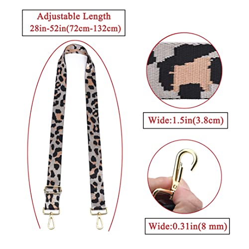 Image of Purse Strap Gold Hardware Replacement Crossbody Bag Strap, Wide Adjustable Shoulder Strap