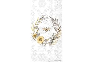 Boston International IHR Bee Wildflower Wreath 3-Ply Guest Napkins
